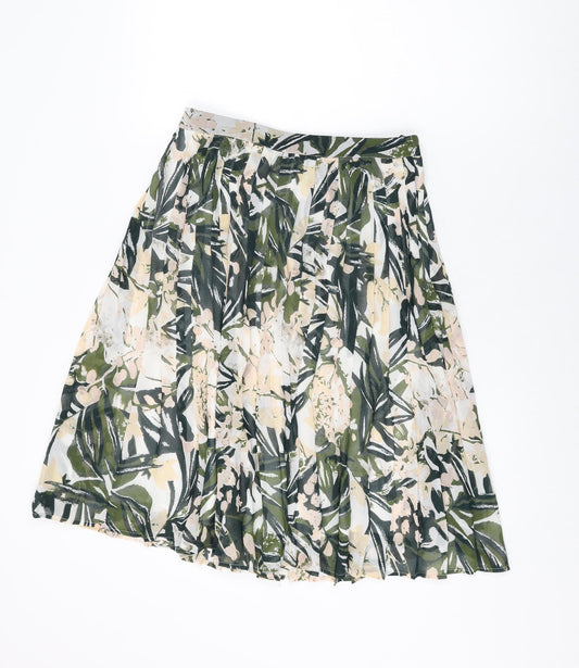 H&M Womens Multicoloured Geometric Polyester Swing Skirt Size 8 Zip