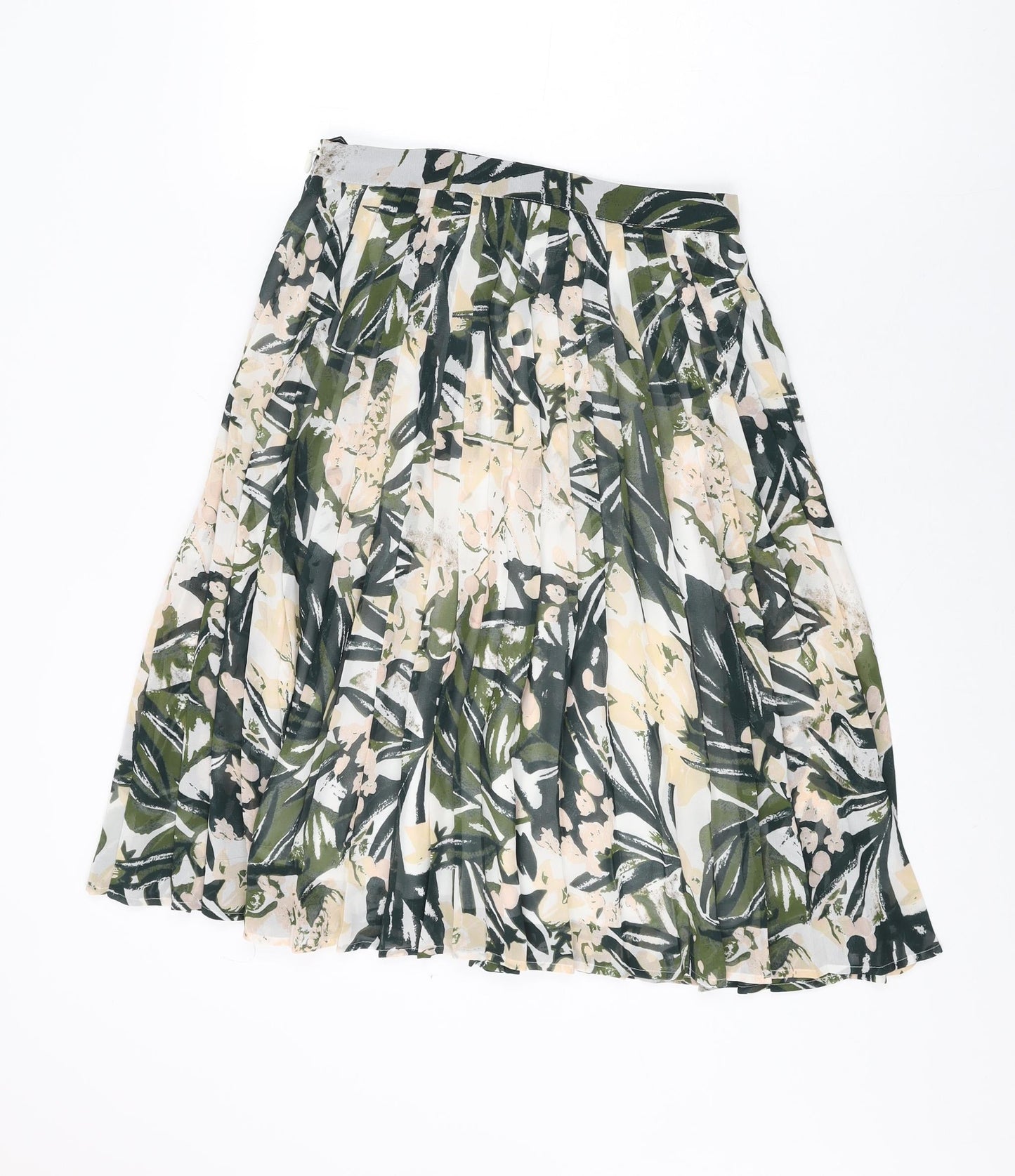 H&M Womens Multicoloured Geometric Polyester Swing Skirt Size 8 Zip