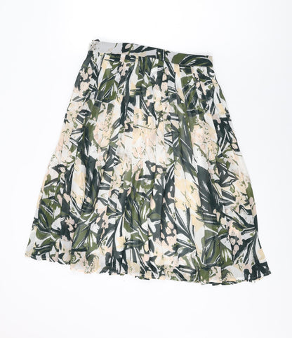 H&M Womens Multicoloured Geometric Polyester Swing Skirt Size 8 Zip