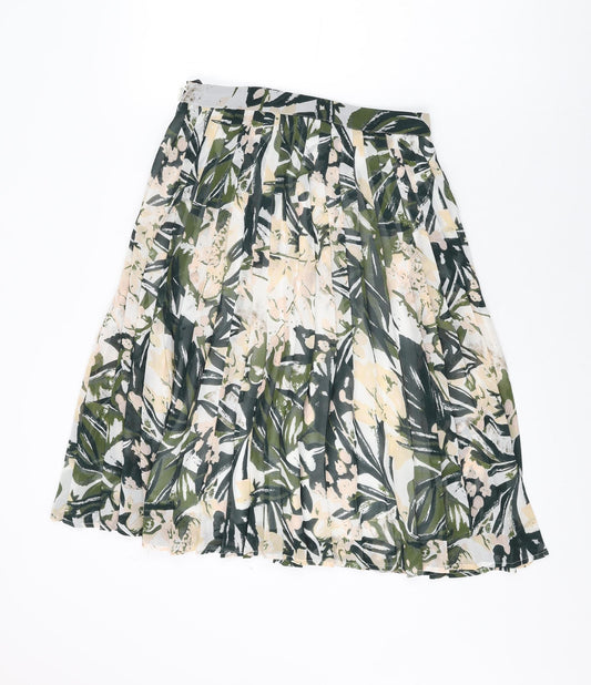 H&M Womens Multicoloured Geometric Polyester Swing Skirt Size 8 Zip