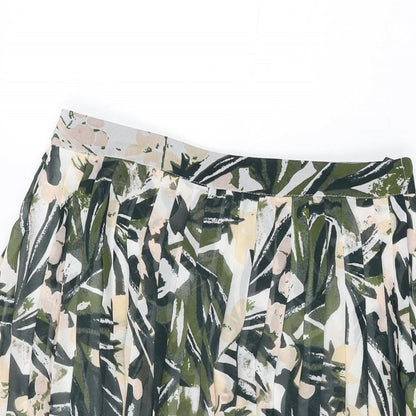 H&M Womens Multicoloured Geometric Polyester Swing Skirt Size 8 Zip