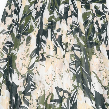 H&M Womens Multicoloured Geometric Polyester Swing Skirt Size 8 Zip