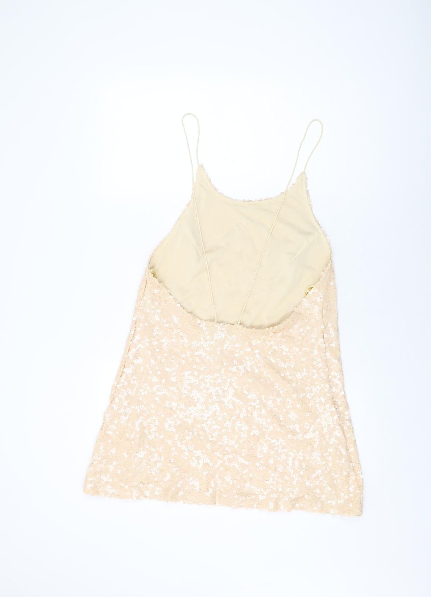 Womens UK Size L Motel Beige Basic T-Shirt