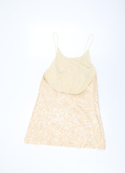 Womens UK Size L Motel Beige Basic T-Shirt
