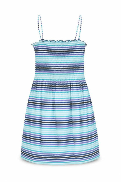 H&M Womens Blue Striped Cotton Shift Size 10 Square Neck Pullover