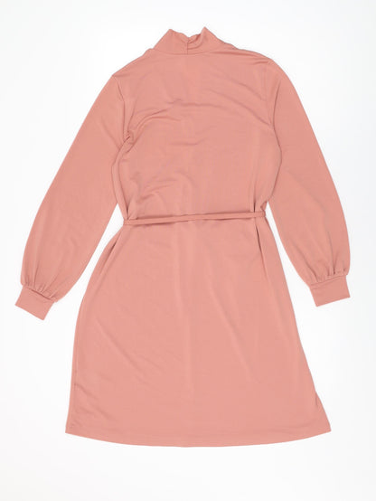 H&M Womens Pink Polyester Shift Size S V-Neck Pullover