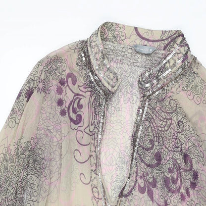 Womens UK Size 12 Per Una Beige Tunic Blouse