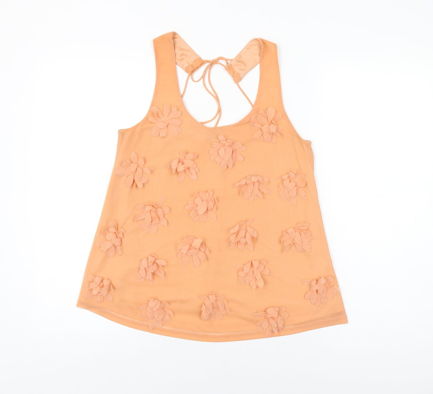 Womens UK Size 8 Topshop Orange Basic Blouse