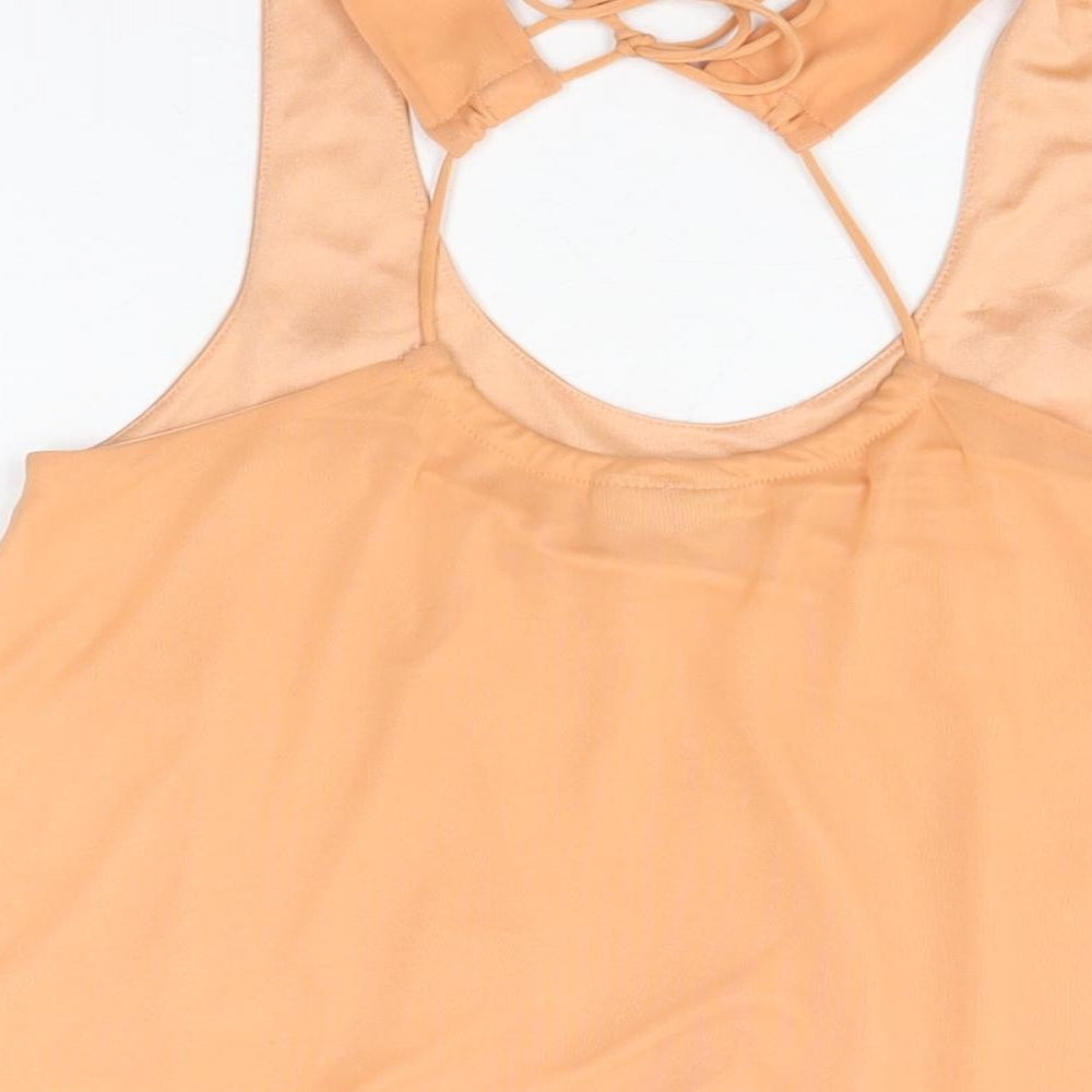 Womens UK Size 8 Topshop Orange Basic Blouse
