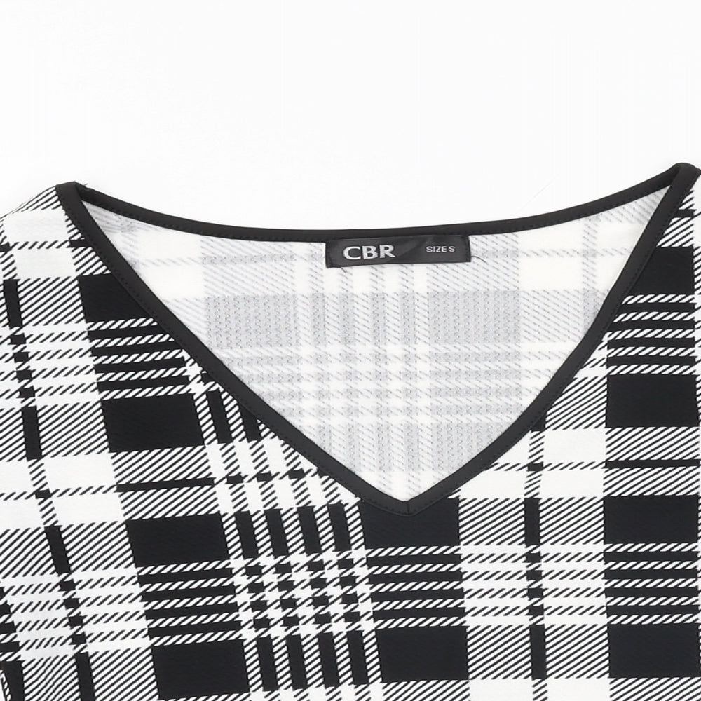 Womens UK Size S CBR Black Cropped T-Shirt