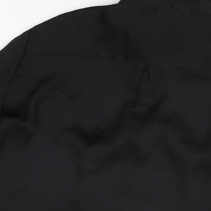 VILA Womens Black Polyester Basic Button-Up Size 6 Collared