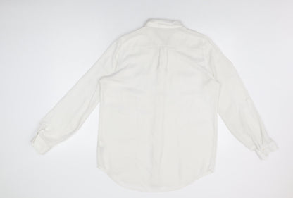 Womens UK Size 14 NEXT White Basic Button-Up