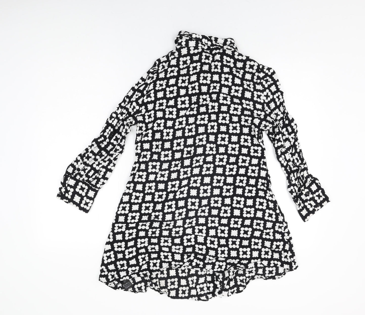 Womens UK Size L Zara Black Basic Button-Up