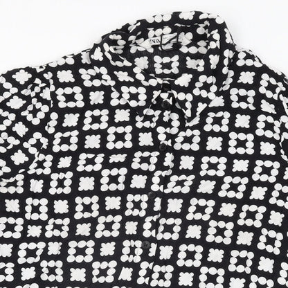 Womens UK Size L Zara Black Basic Button-Up