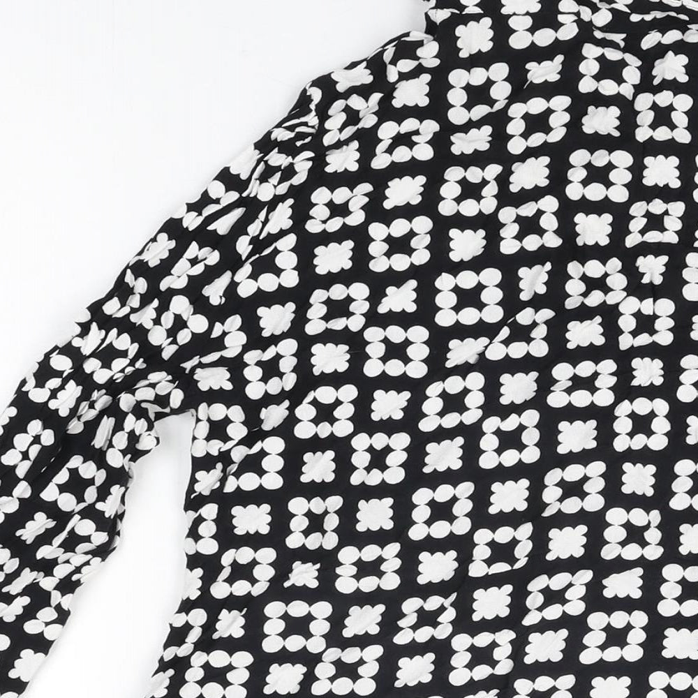 Womens UK Size L Zara Black Basic Button-Up