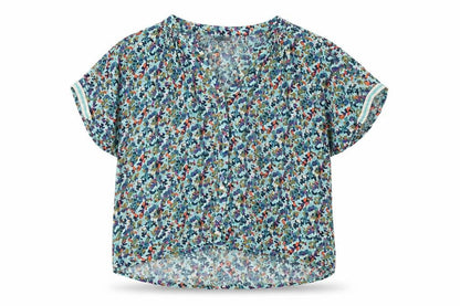Miss Womens Multicoloured Geometric Viscose Basic T-Shirt Size 10 V-Neck