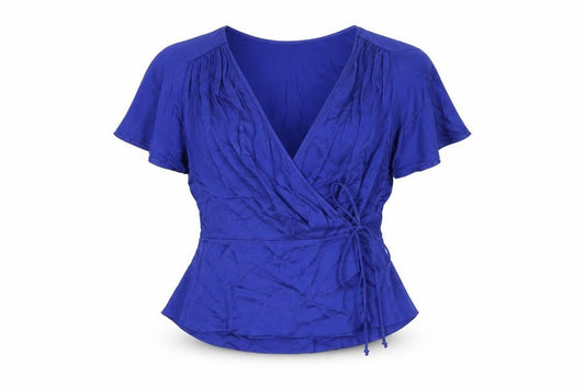 Womens UK Size M Zara Blue Wrap Blouse