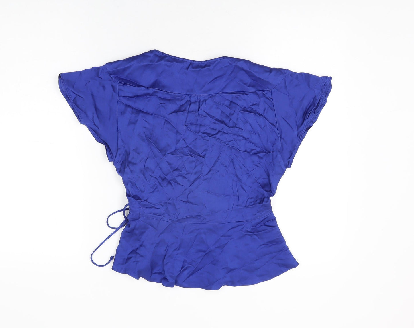 Womens UK Size M Zara Blue Wrap Blouse