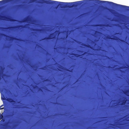 Womens UK Size M Zara Blue Wrap Blouse