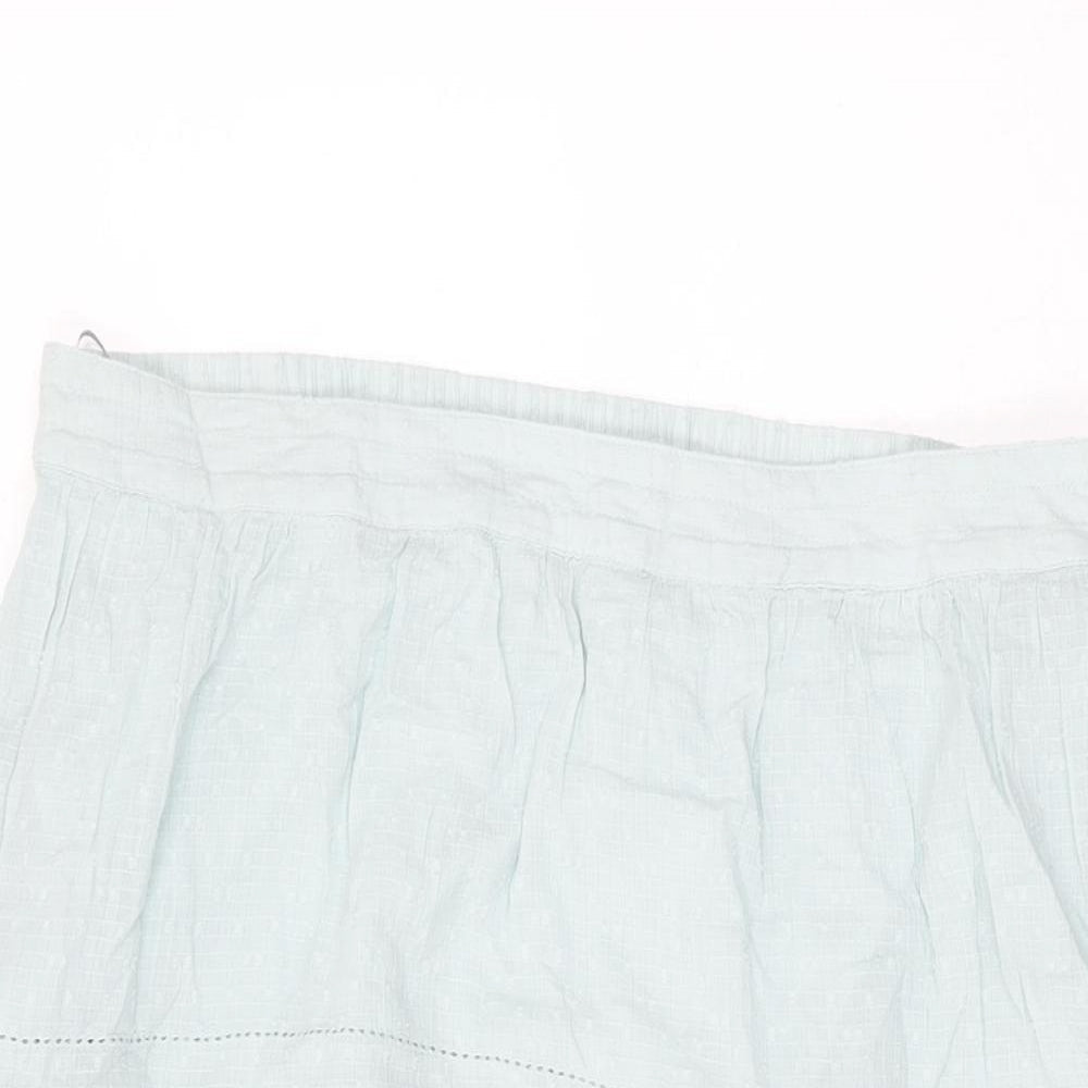 Per Una Womens Blue Cotton Swing Skirt Size 14