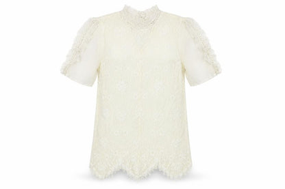 Womens UK Size 6 River Island Ivory Basic T-Shirt