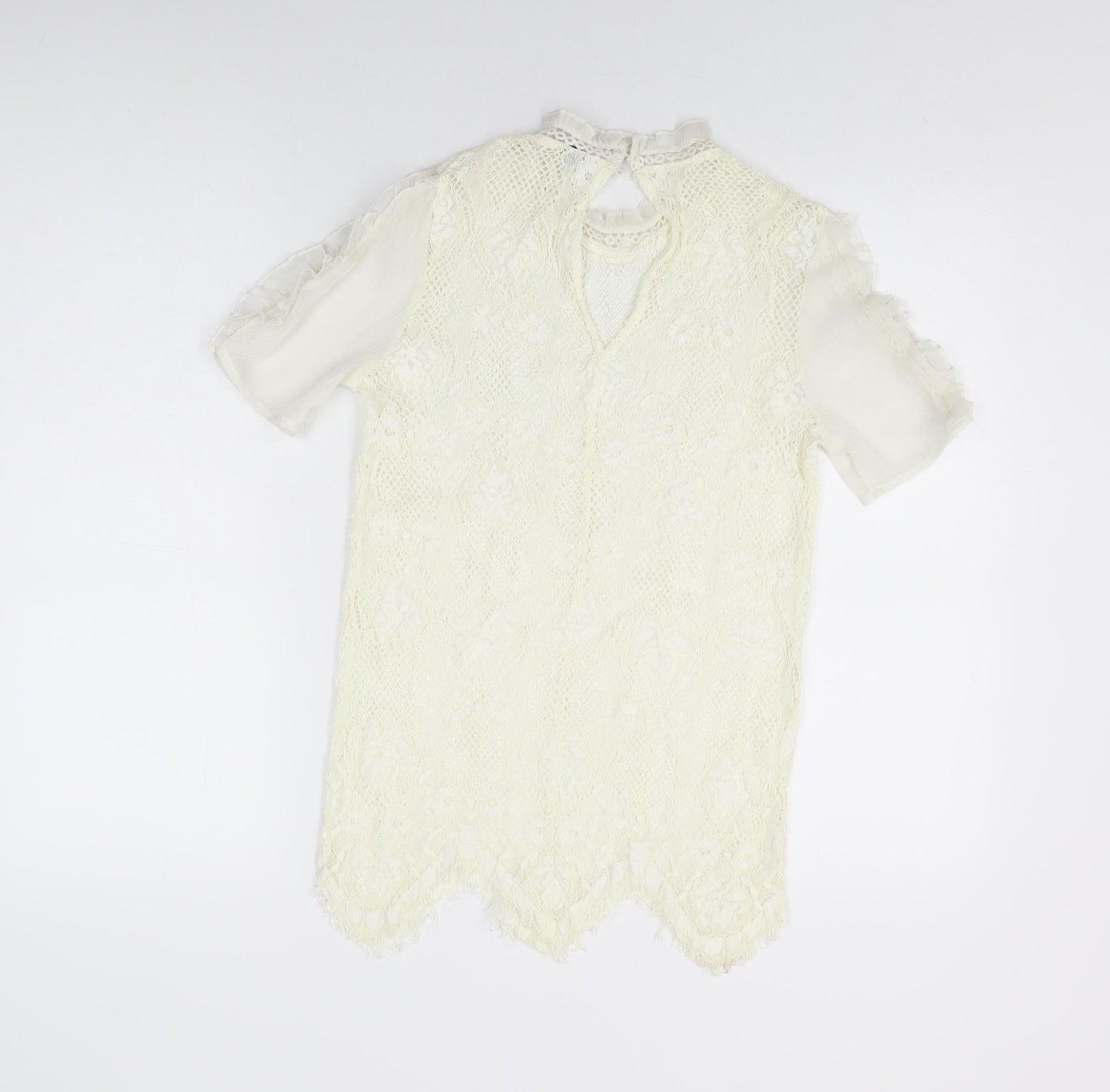 Womens UK Size 6 River Island Ivory Basic T-Shirt