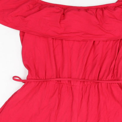 Lipsy Womens Pink Cotton Playsuit One-Piece Size 12 L3 in Pullover