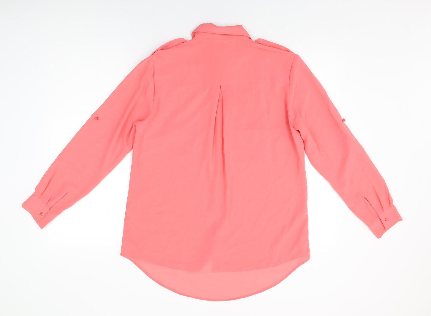 Womens UK Size 8 Internacionale Pink Basic Button-Up