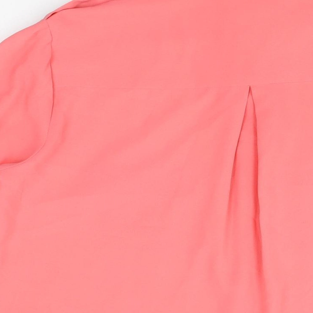 Womens UK Size 8 Internacionale Pink Basic Button-Up