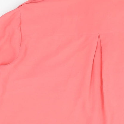 Womens UK Size 8 Internacionale Pink Basic Button-Up