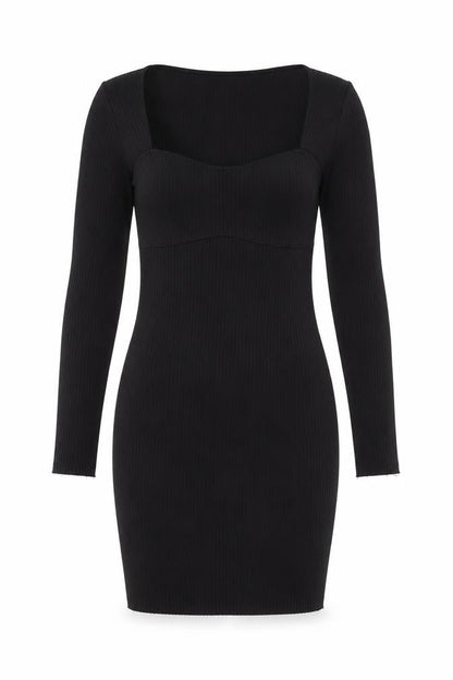 H&M Womens Black Polyester Bodycon Size M Sweetheart Pullover