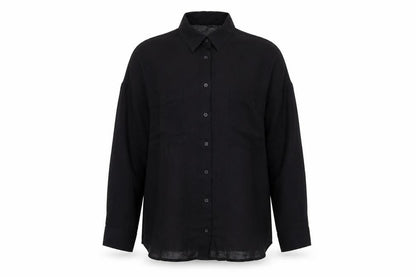 Womens UK Size 14 Autograph Black Basic Button-Up