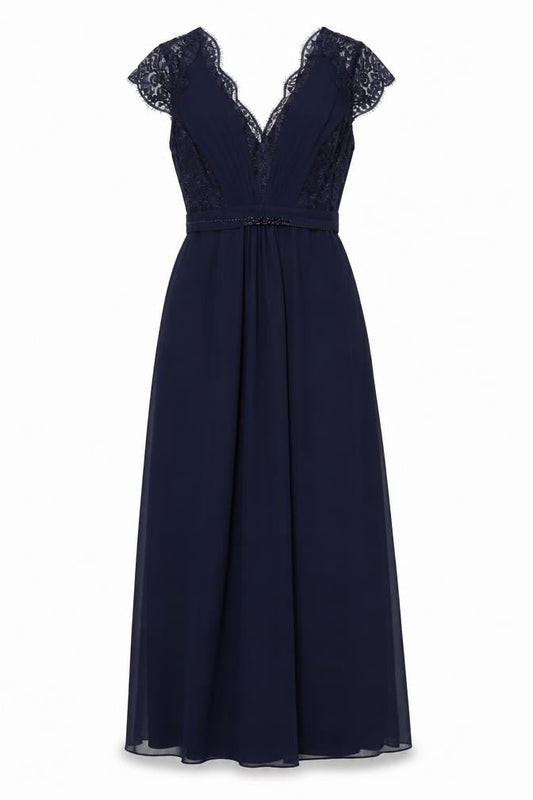 Monsoon Womens Blue Polyester Maxi Size 8 V-Neck Zip