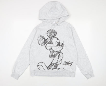 Womens UK Size XS DISNEY' Grey Pullover Hoodie