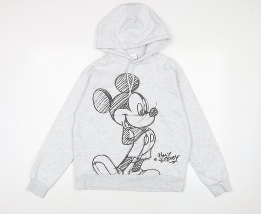 Womens UK Size XS DISNEY' Grey Pullover Hoodie
