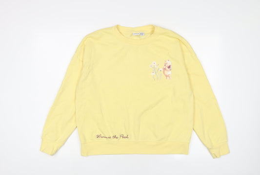 Womens UK Size S Disney Yellow Pullover Sweatshirt