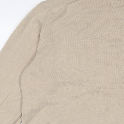 Autograph Mens Beige Crew Neck Cotton Pullover Jumper Size S Long Sleeve
