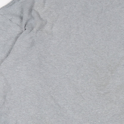LABEL RAIL Womens Grey Cotton Basic T-Shirt Size 10 Crew Neck