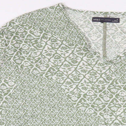 Womens UK Size 10 Marks and Spencer Green Basic T-Shirt