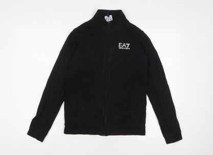 EA7 Boys Black Cotton Full Zip Sweatshirt Size 14 Years Zip