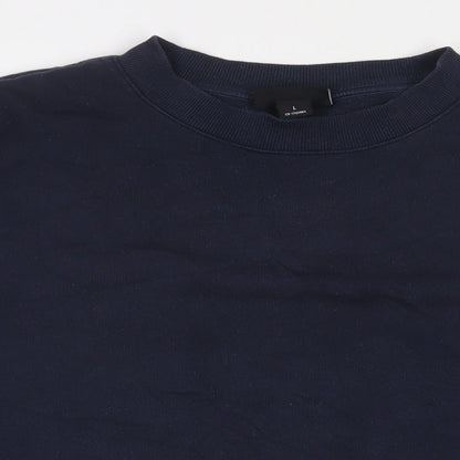 Monki Womens Blue Cotton Pullover Sweatshirt Size L Pullover