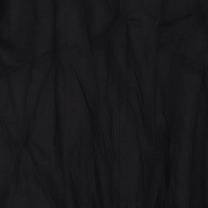 Autograph Womens Black Linen A-Line Size 24 Square Neck Zip