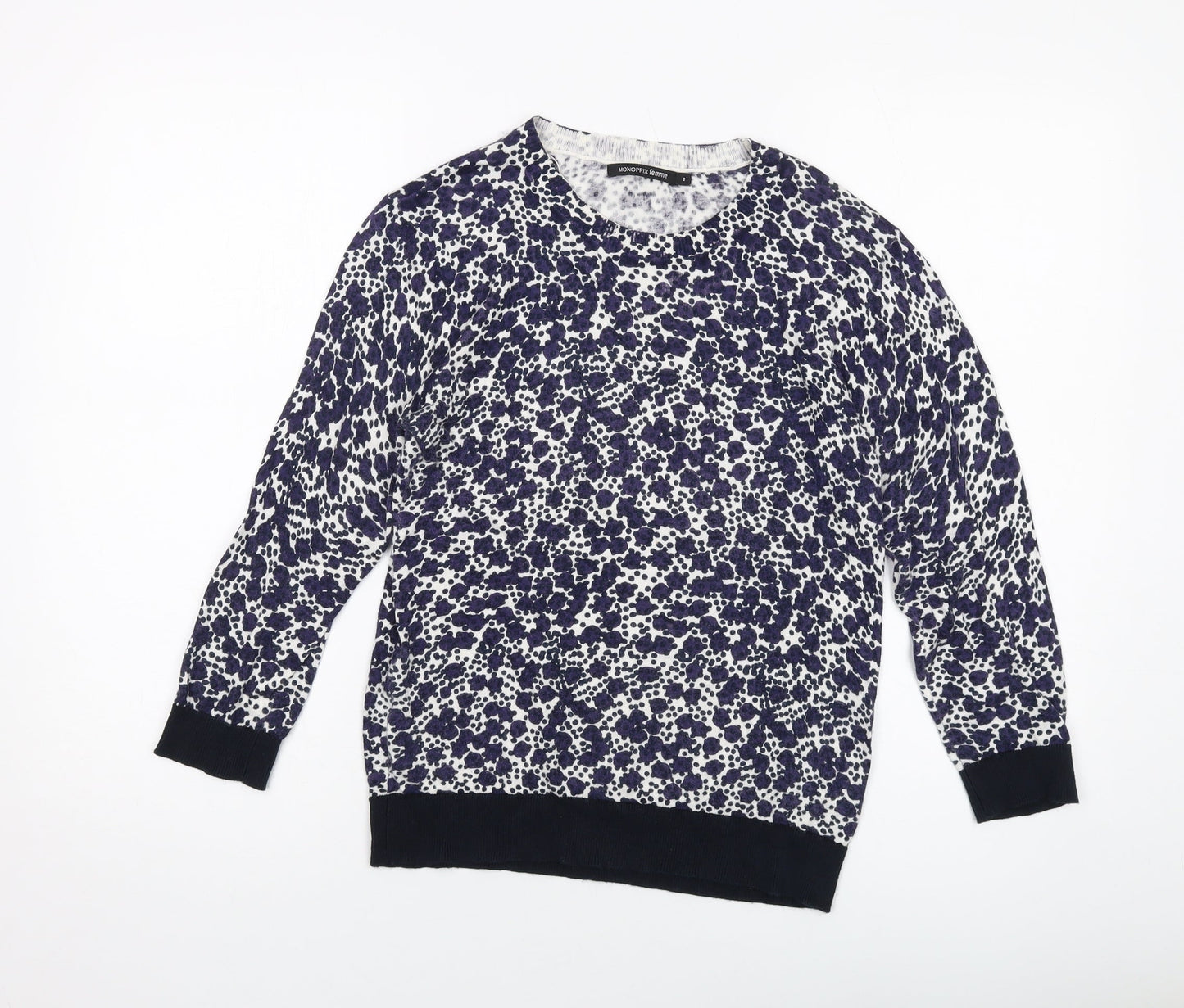 Womens UK Size 10 Monoprix Blue Pullover Jumper