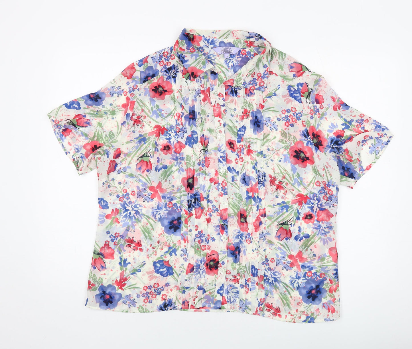 EWM Womens Multicoloured Fair Isle Polyester Basic Blouse Size 18 Collared