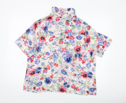 EWM Womens Multicoloured Fair Isle Polyester Basic Blouse Size 18 Collared