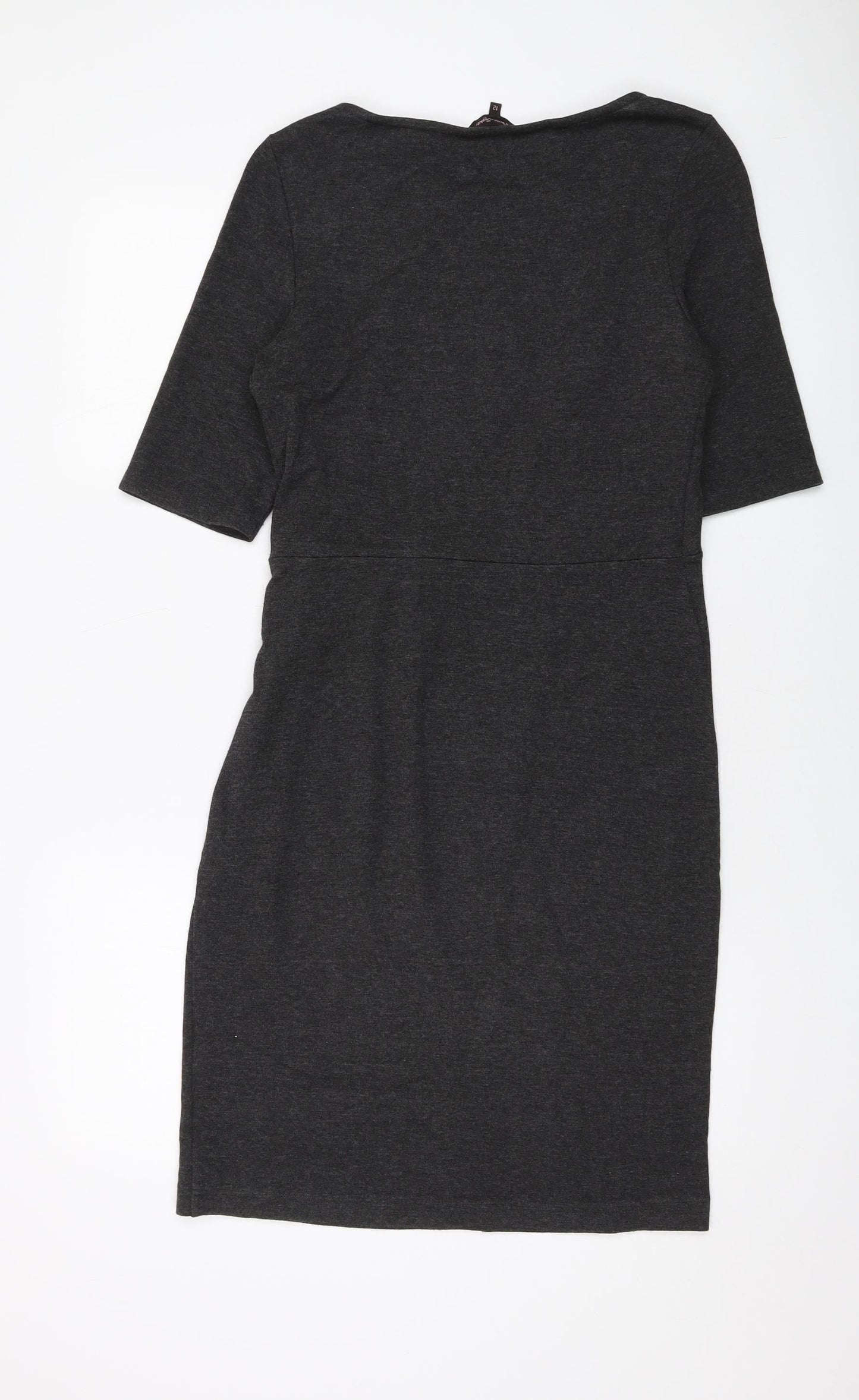 Phase Eight Womens Grey Viscose Sheath Size 12 Round Neck Pullover