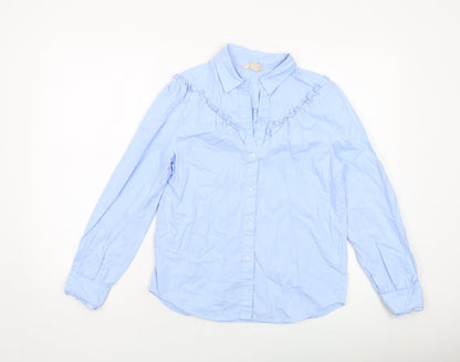 Womens UK Size 6 H&M Blue Basic Button-Up