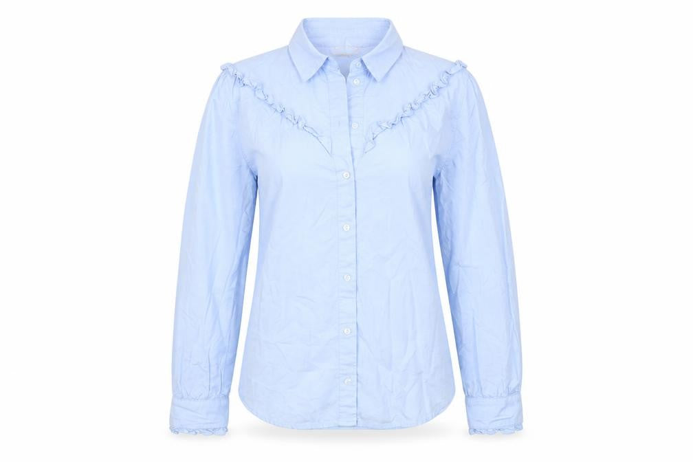 Womens UK Size 6 H&M Blue Basic Button-Up