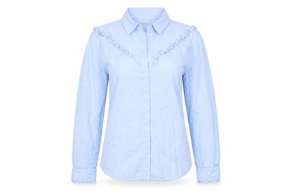 Womens UK Size 6 H&M Blue Basic Button-Up