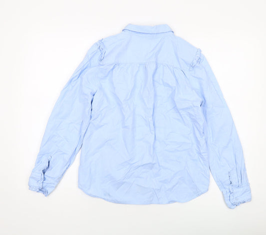 Womens UK Size 6 H&M Blue Basic Button-Up